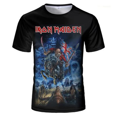 Men&#39;s T-shirts Heavy Metal Rock Band Retro Short Sleeve