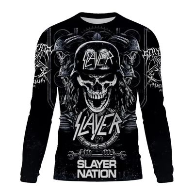 Men&#39;s Long Sleeve Tshirt 3D Rock Band Slayer T-shirt