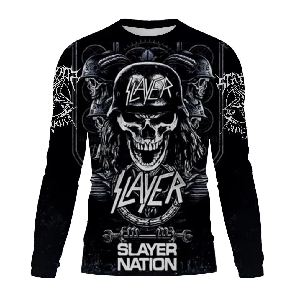 Men&#39;s Long Sleeve Tshirt 3D Rock Band Slayer T-shirt