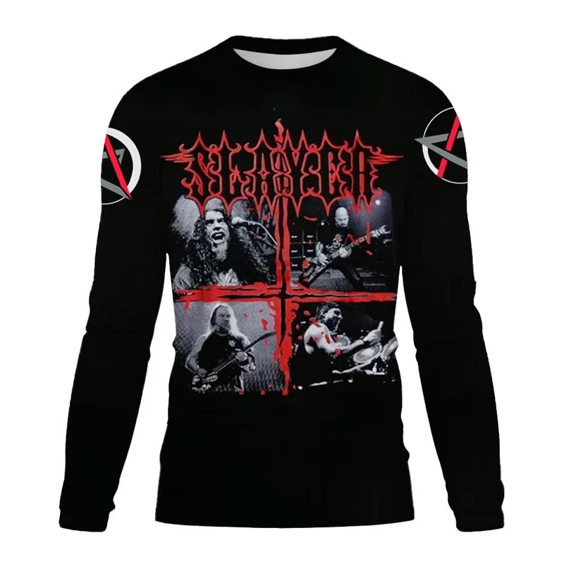 Men's Long Sleeve Tshirt 3D Rock Band Slayer T-shirt