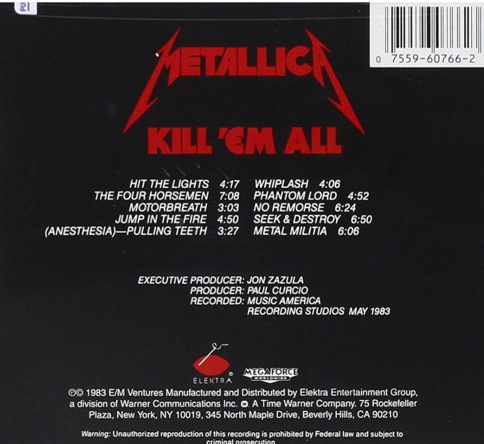 Metallica - Kill 'em All. Vinyl