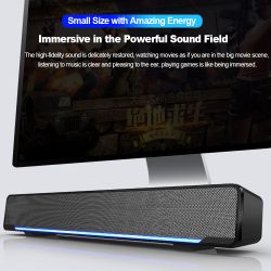 USB Wired Computer Speaker Bar Stereo Subwoofer Powerful Music Player