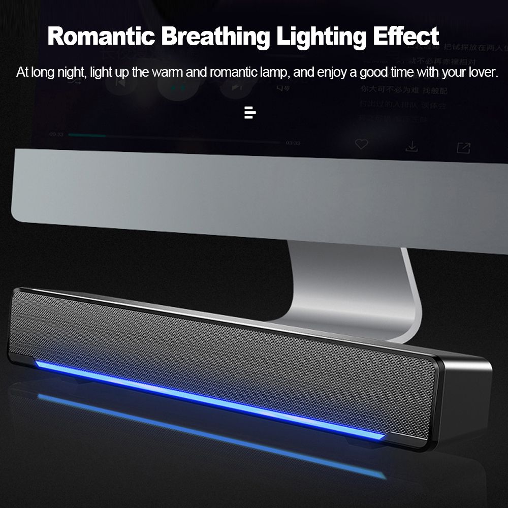 USB Wired Computer Speaker Bar Stereo Subwoofer Powerful Music Player