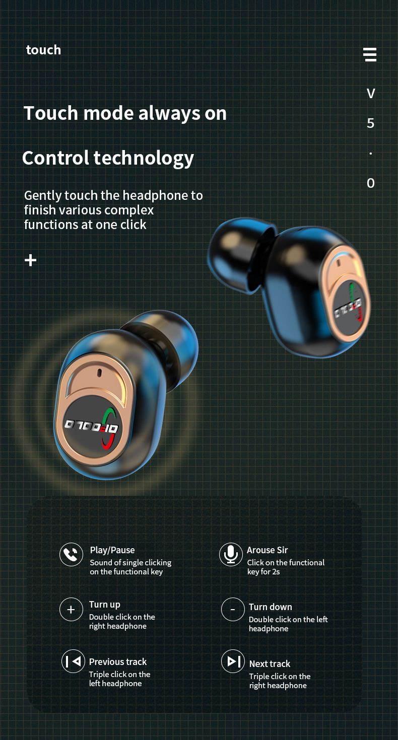 Wireless Headphones Bluetooth Sport Headset Waterproof Microphone Music Earphones