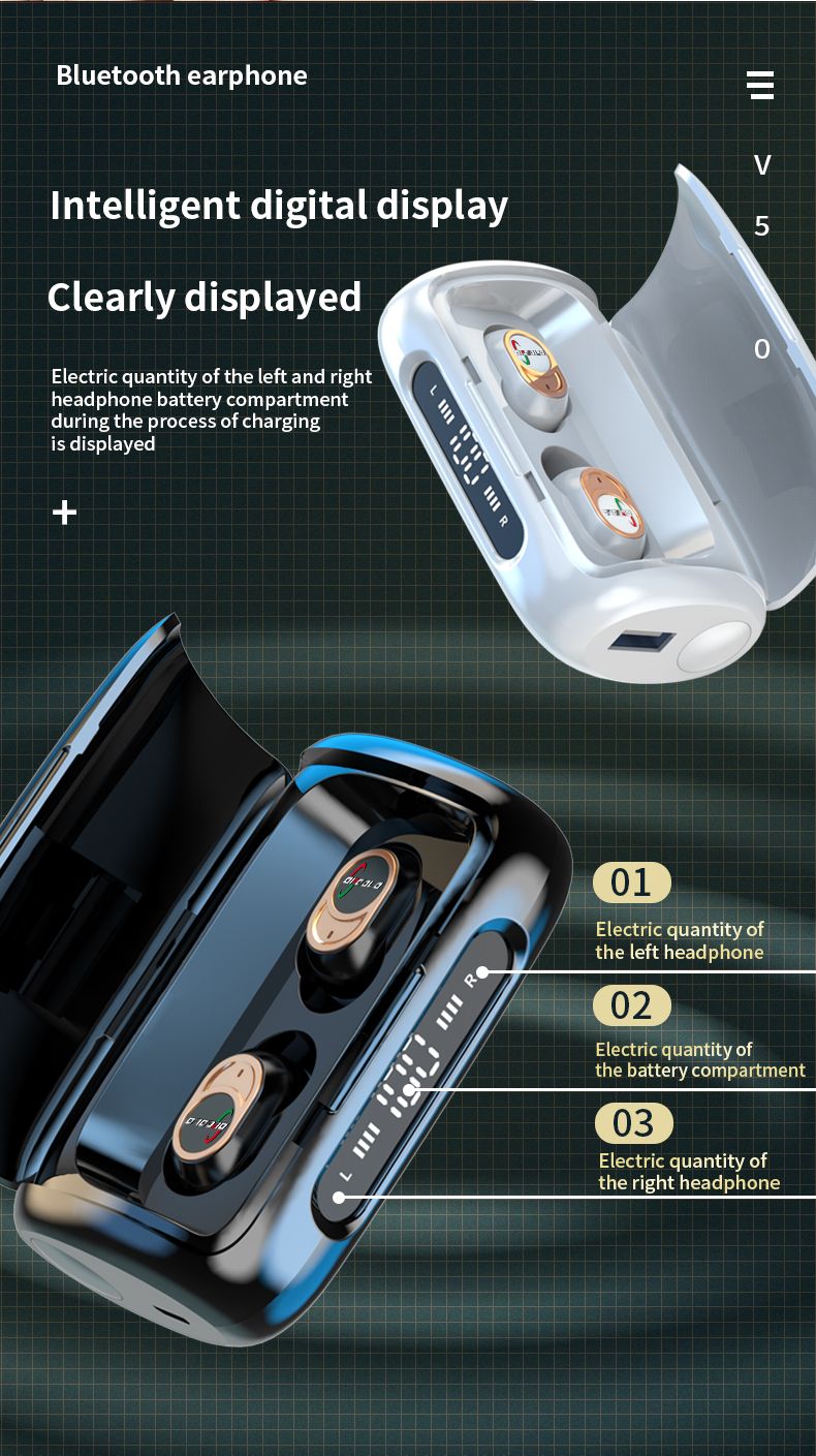 Wireless Headphones Bluetooth Sport Headset Waterproof Microphone Music Earphones