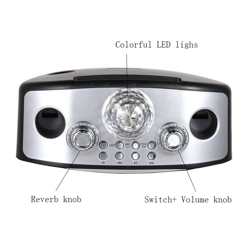 Karaoke Speaker with Wireless Microphone Mobile KTV Speaker Atmosphere Light