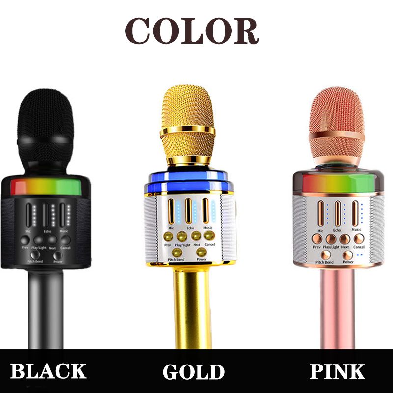 Bluetooth Microphone Audio Family Handheld With Light Wireless Microphone