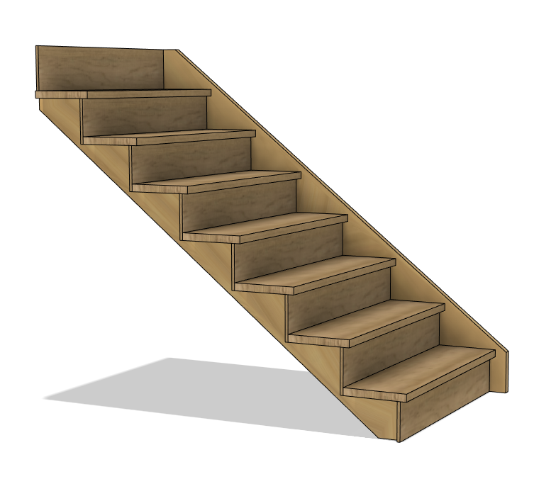 Fusion 360 Open Left Parametric Stair Model