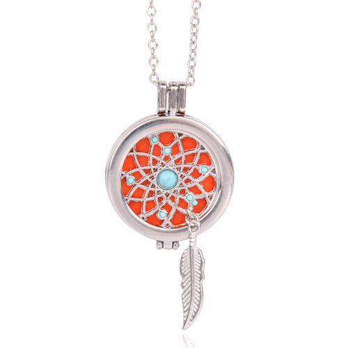 Turquoise Feather Aromatherapy Necklace