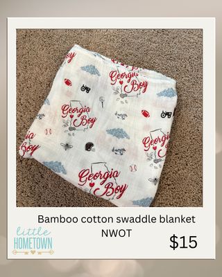 Georgia Boy Bamboo Cotton Swaddle Blanket