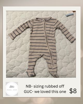 Angel Dear NB Bamboo Zippie