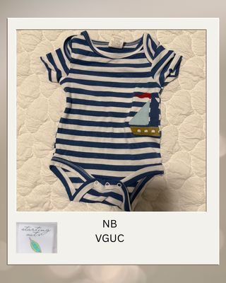 NB Bamboo Sailboat Appliqué Onsie