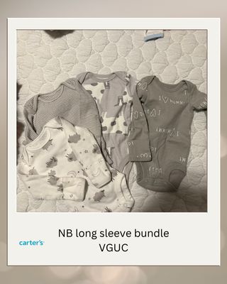4 Pack Bundle NB Long Sleeve Onsies