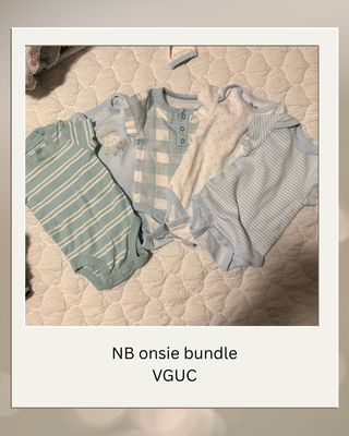5 Pack Bundle NB Short Sleeve Onsies