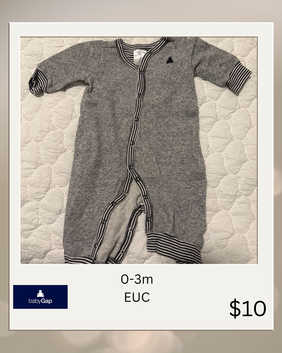 0-3m Old Navy Button Onsie