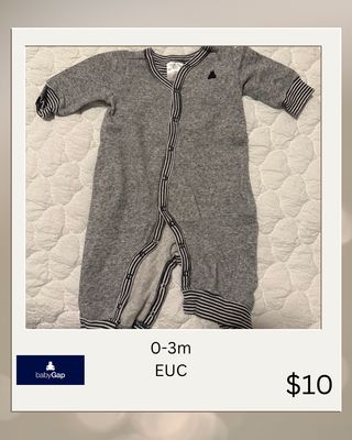 0-3m Old Navy Button Onsie