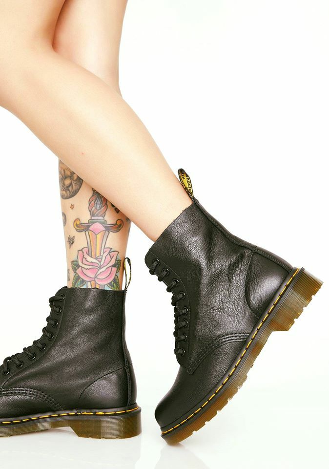 DR. MARTENS Ladies 1460 8 Eye Virginia Pascal Boot Black Soft Leather