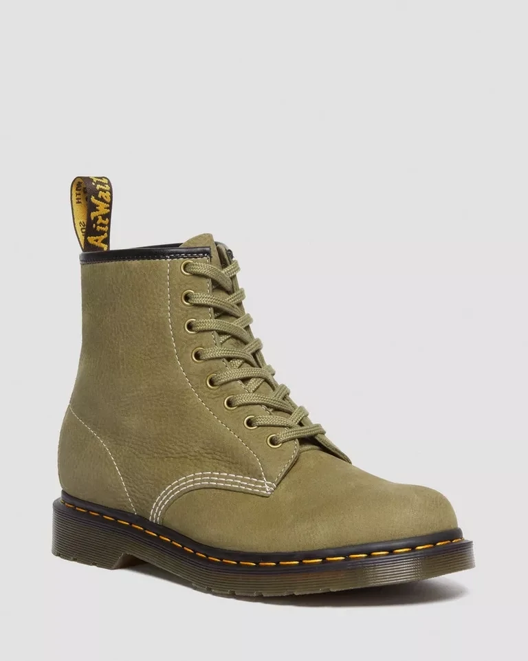 Dr. Martens 1460 Tumbled Nubuck Leather Muted Olive