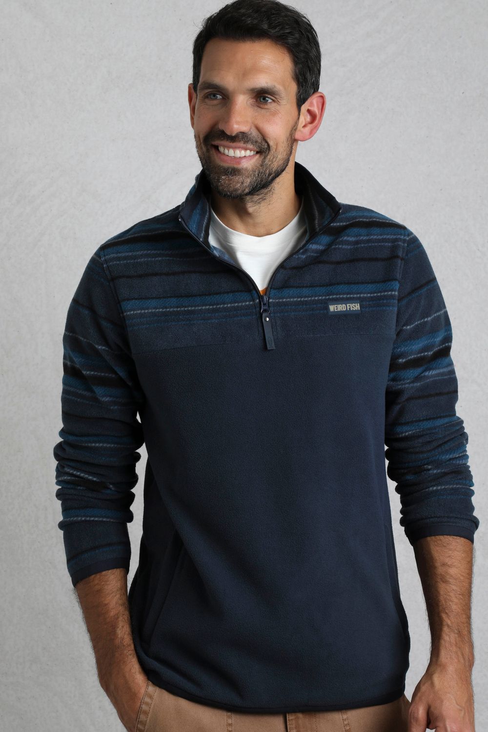 Gilbert Striped Microfleece Navy