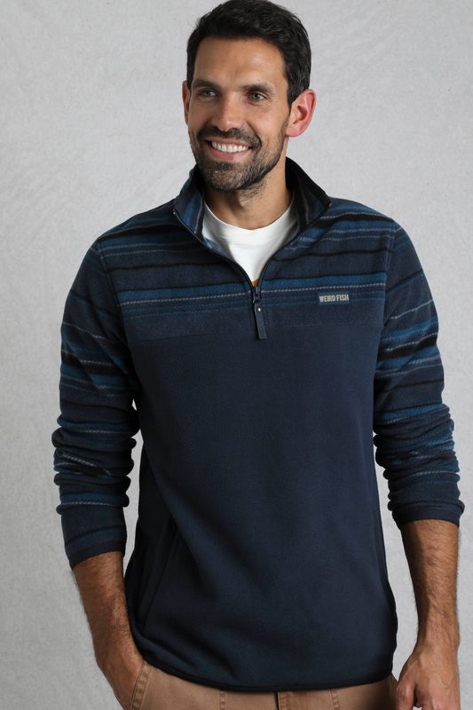 Gilbert Striped Microfleece Navy