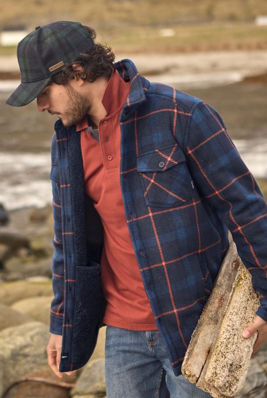 Weird Fish Tyburn Fleece Shacket Navy