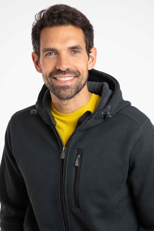 Weird Fish Lockie Recycled Full Zip Bonded Fleece Washed  Black Weird Fish Lockie Recycled Full Zip Bonded Fleece Washed  Black