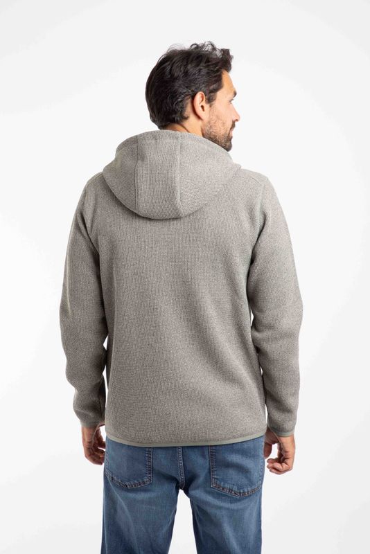 Weird Fish Lockie Recycled Full Zip Bonded Fleece Hoodie Limestone