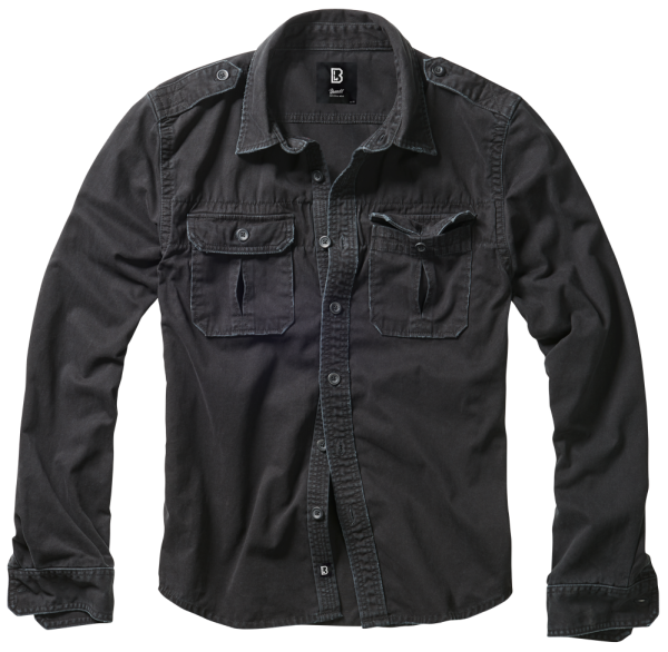 Brandit Vintage Long Sleeve Combat Shirt Black