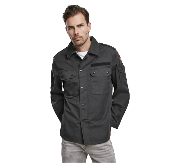 Brandit Vintage Long Sleeve Combat Shirt Black