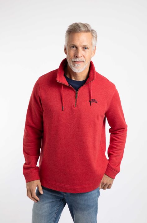 Weird Fish Brampton Branded 1/4 Zip Sweatshirt BarbRed