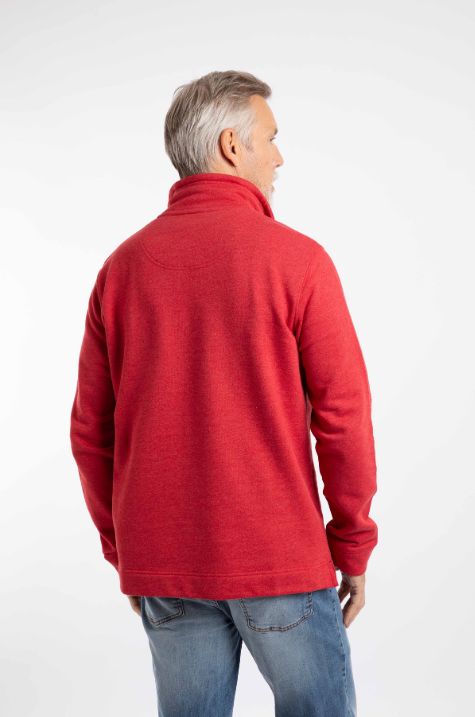 Weird Fish Brampton Branded 1/4 Zip Sweatshirt BarbRed