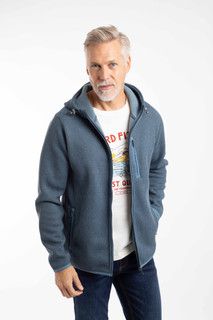 Weird Fish Lockie Full Zip Bonded Fleece Hoody Blue