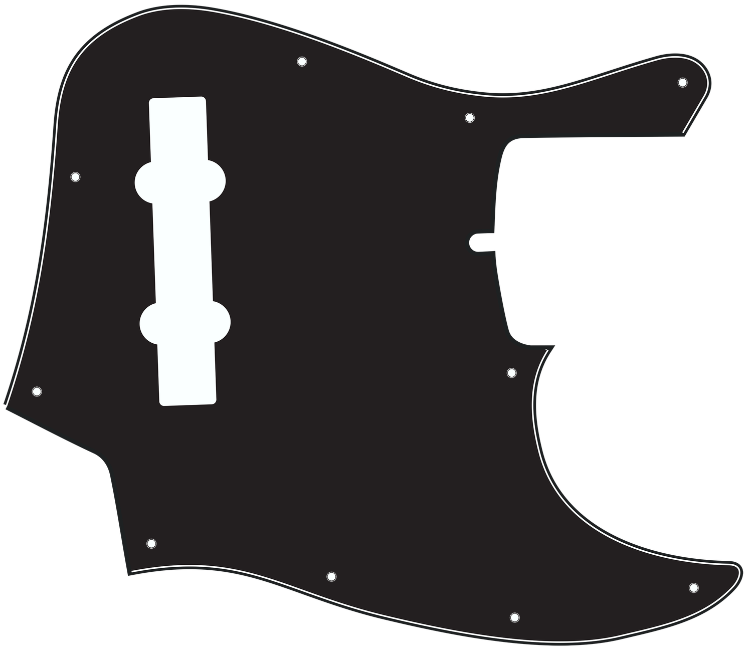 Fender® American Standard Cordes Jazz Bass® 5-string Style Pickguard