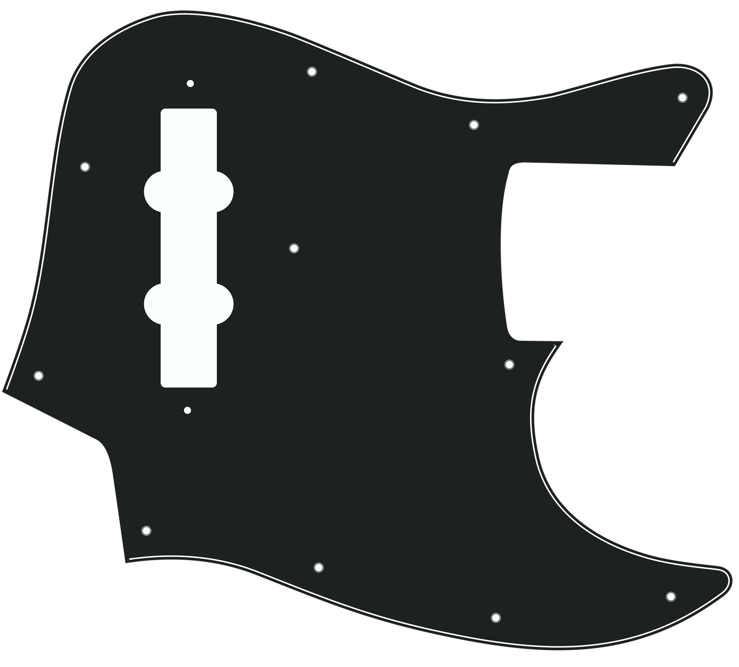 Fender® Jazz Bass® Fretless (1990) Style Pickguard