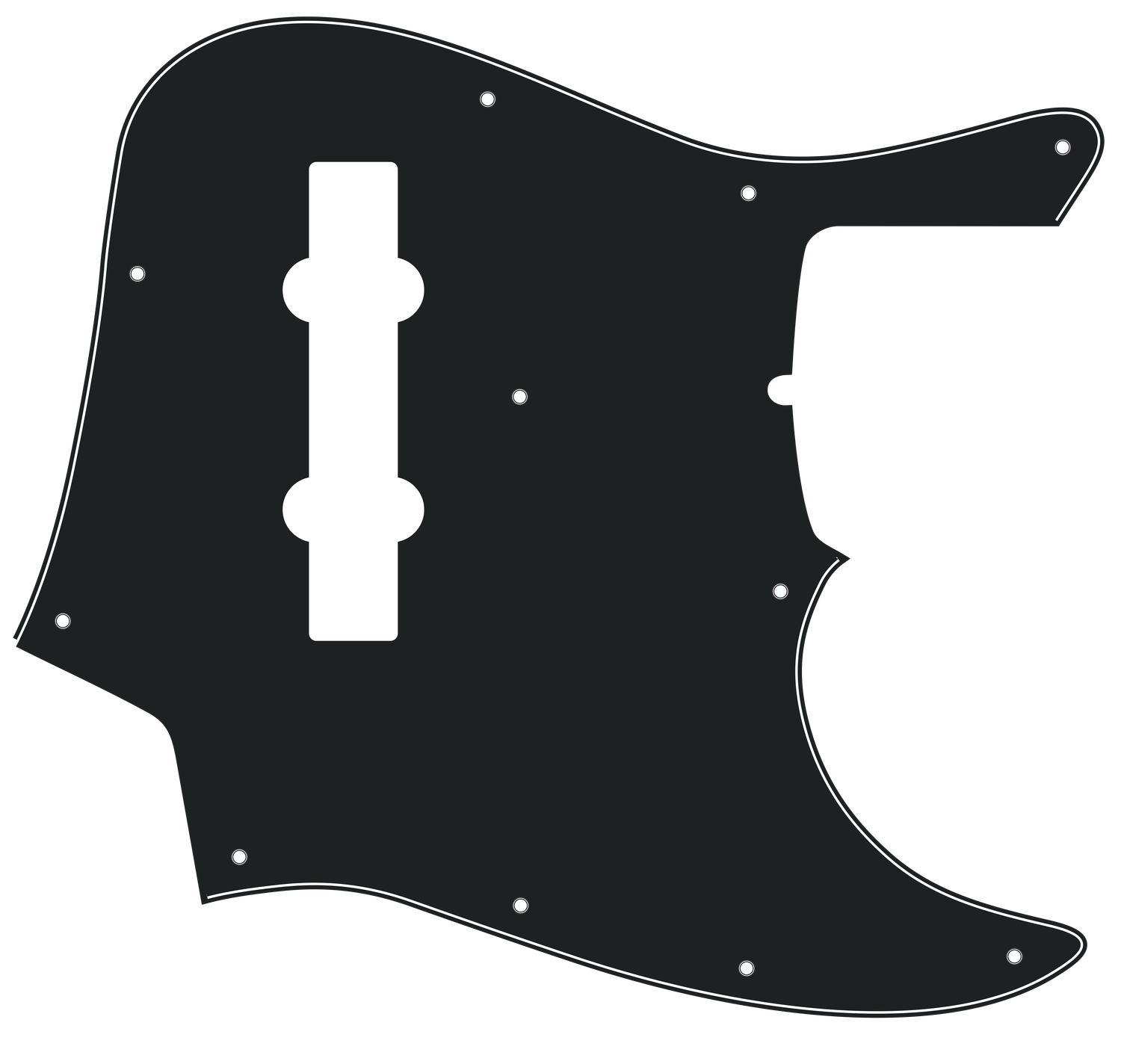 Fender® Custom Shop Fretless Jazz Bass® (2005) 5-string Style Pickguard