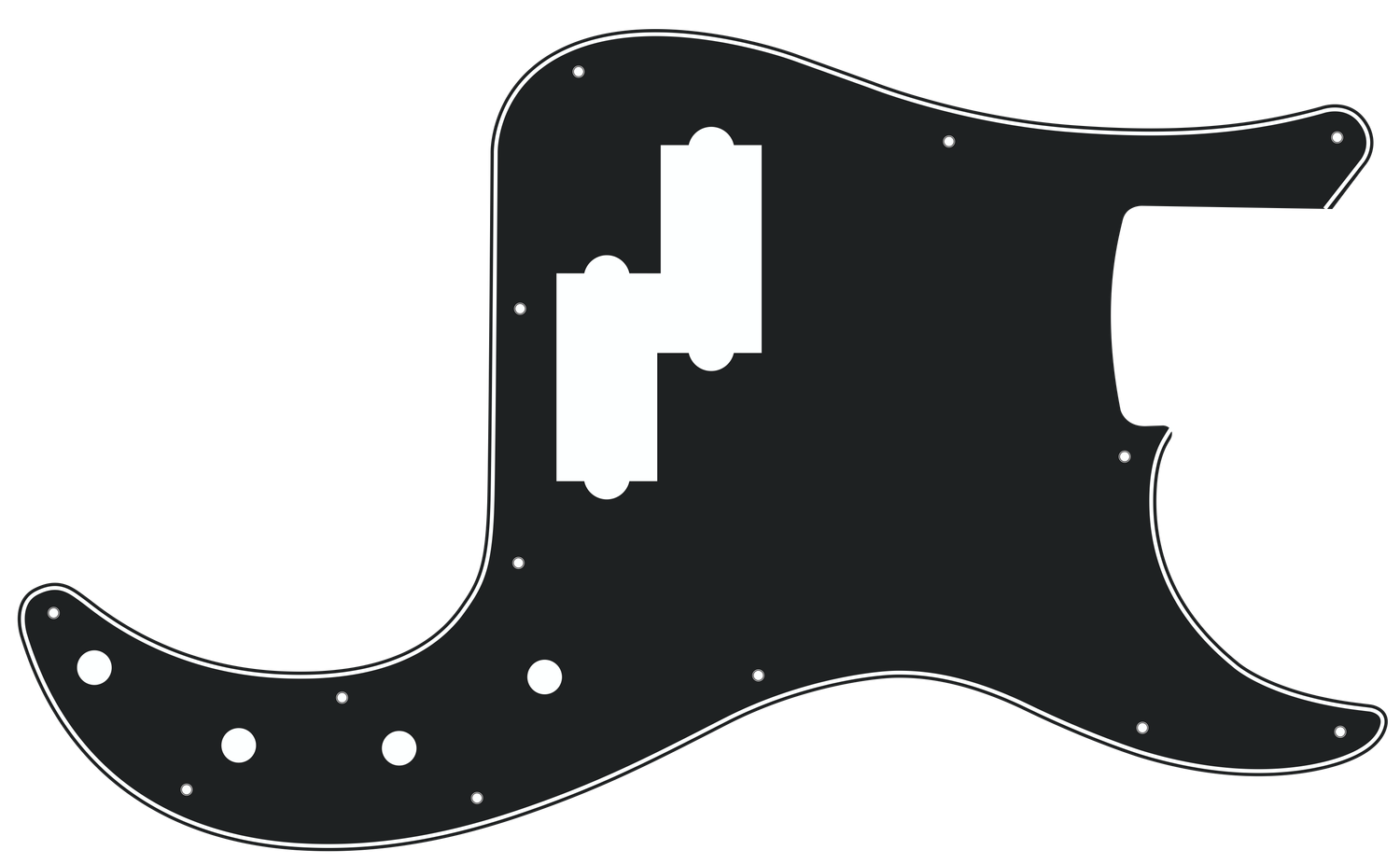 Fender® Deluxe Precision Bass® (P-Bass) 4-string Style Pickguard Fender® Deluxe Precision Bass® (P-Bass) 4-string Style Pickguard