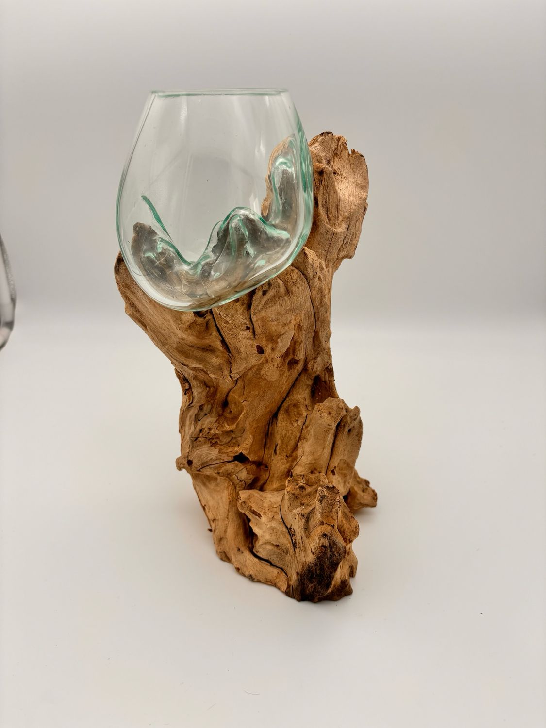 Schwemmholz mit Kleiner Glasvase Unikate