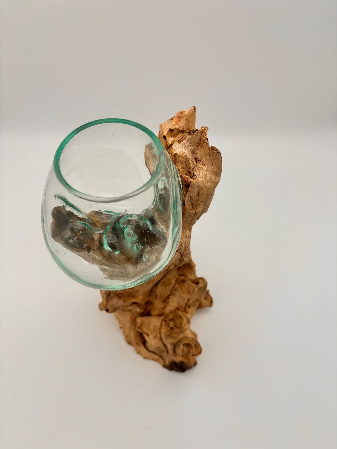 Schwemmholz mit Kleiner Glasvase Unikate