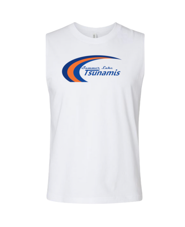 ​Summer Lake Tsunamis Custom Mens Muscle Tank Top - White - 3 Design Options