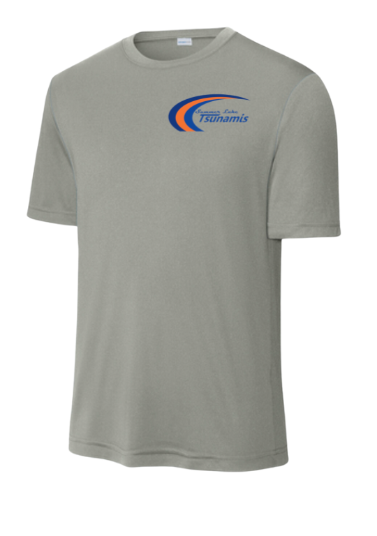 Summer Lake Tsunamis Custom Mens Moisture Wick Tee - Grey Concrete or White