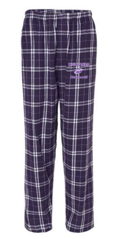 The Highlands Custom Flannel Pajama Pants - Purple White Plaid - Youth & Adult Sizes