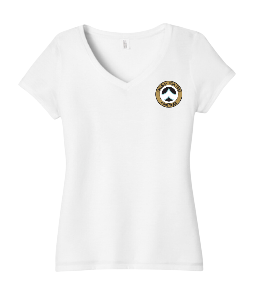 Hallsley High Tides Custom Team Ladies V-Neck Tee - Black or White - Adult