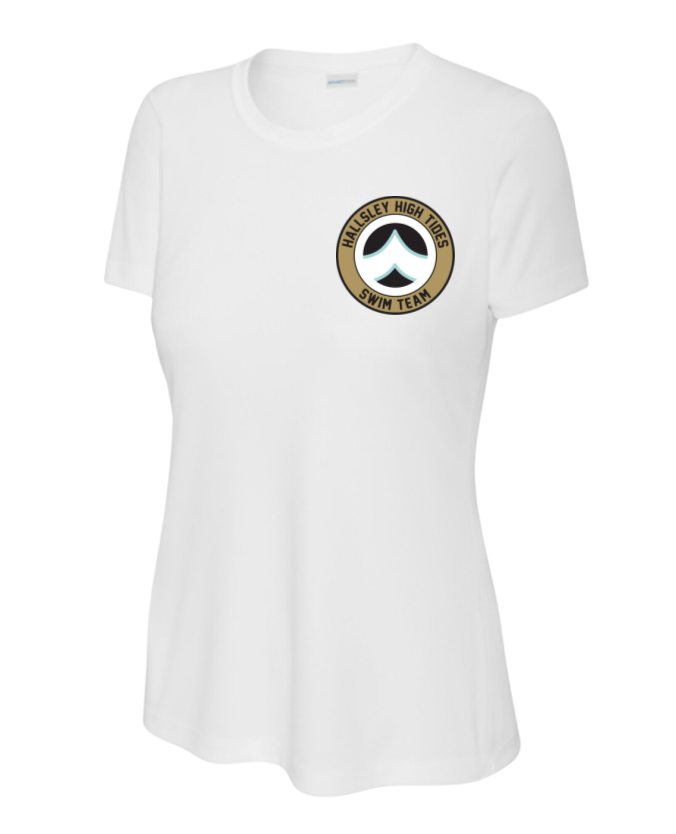 Hallsley High Tides Custom Team Ladies Moisture Wick Tee - Black or White - 4 Design Options - Adult LADIES
