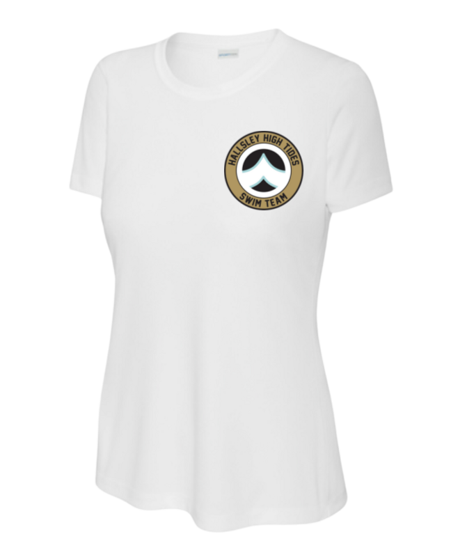 Hallsley High Tides Custom Team Ladies Moisture Wick Tee - Black or White - 4 Design Options - Adult LADIES