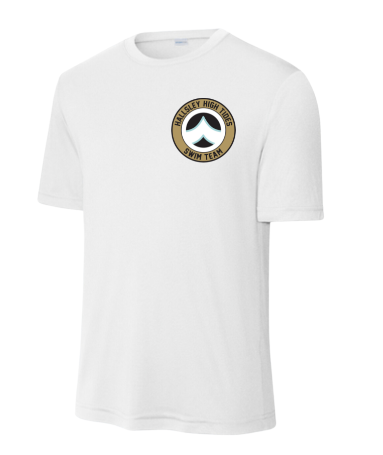 ​Hallsley High Tides Custom Team Mens Moisture Wick Tee - White or Black - 3 Design Options - Adult MENS