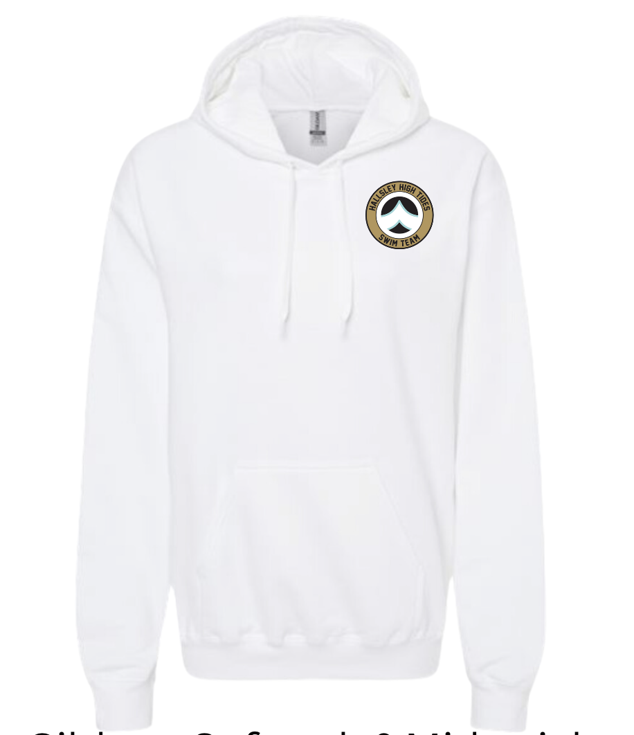 Hallsley High Tides Custom Team Hoodie Sweatshirt - White or Black - 4 Design Options - Youth & Adult Sizes