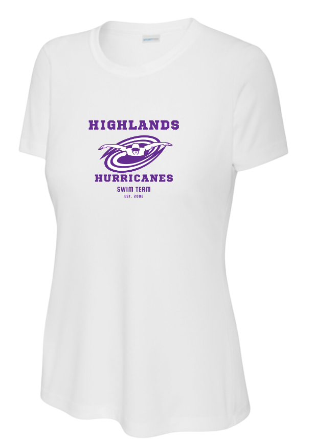 The Highlands Custom Ladies Moisture Wick Tee - Grey Concrete or White