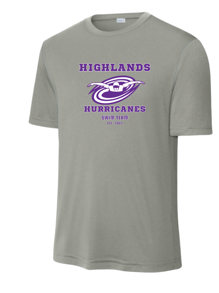 The Highlands  Custom Mens Moisture Wick Tee - Grey Concrete or White