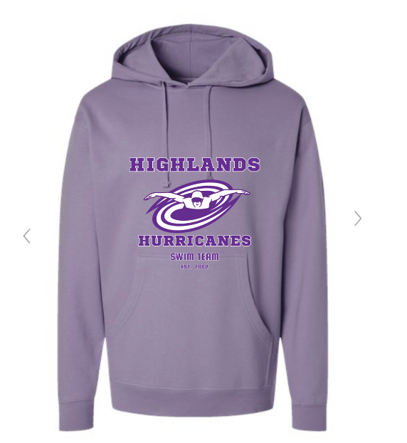 The Highlands Custom Hoodie Sweatshirt - Cement, Plum or Sport Grey - Adult - With Optional Personalization