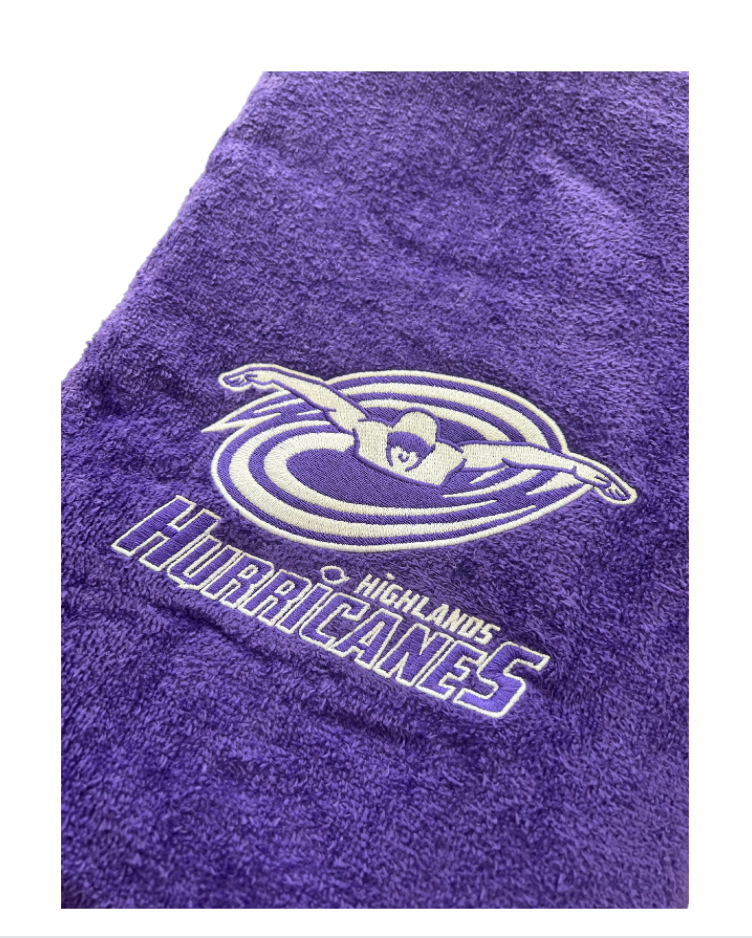 The Highlands Custom Embroidered Beach Towel- Purple